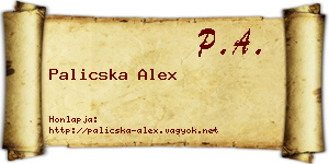 Palicska Alex névjegykártya